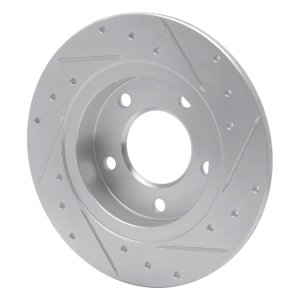 Ford Probe Brake Rotor (1) - Rear Left - R1 Concepts - Drilled & Slotted - Silver - `93-`03